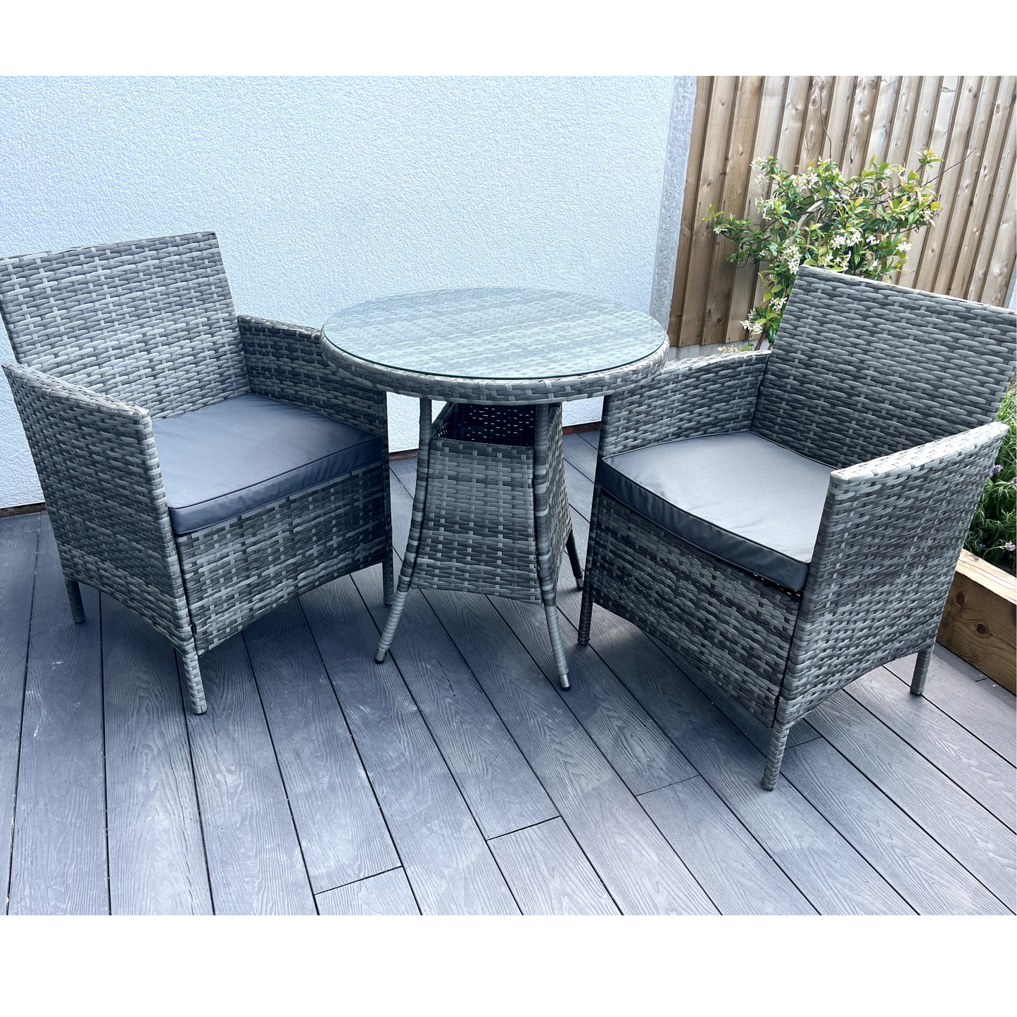 Amazon Wicker Rattan Natural Bistro Set with outdoor cushion - Madefor.Living