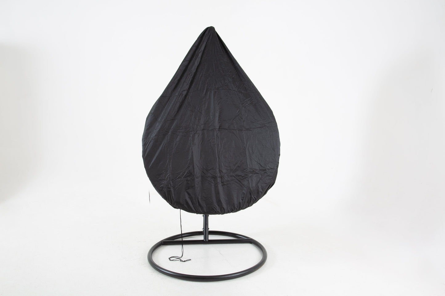 The Onyx Black Hanging Swing Pod Egg Chair - Large with deep Grey Cushions - Madefor.Living
