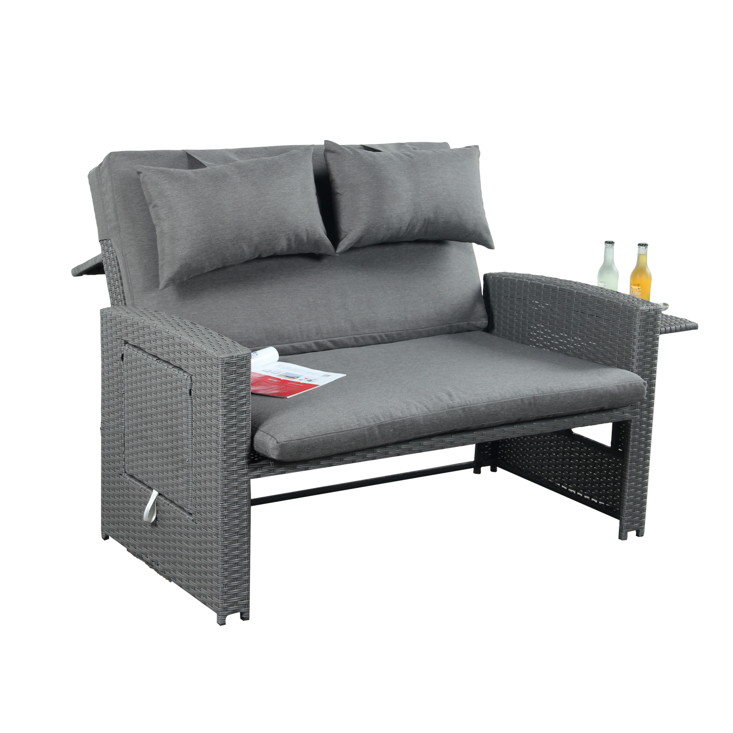 Oasis 2 Seater Garden Patio Outdoor Rattan Furniture Sofa Sun Lounger Daybed - Madefor.Living