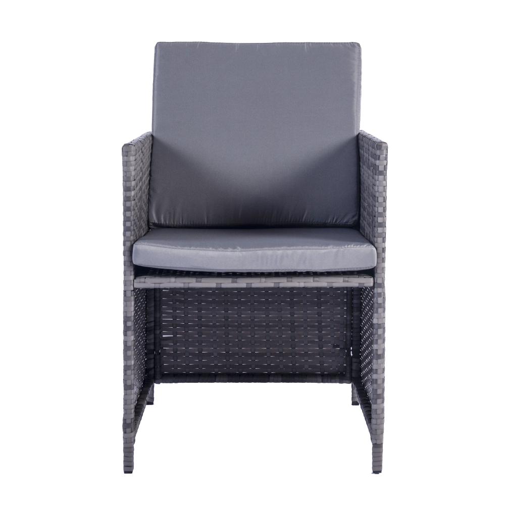 Milano 9 Piece Rattan Cube Dining Set - Grey - Madefor.Living