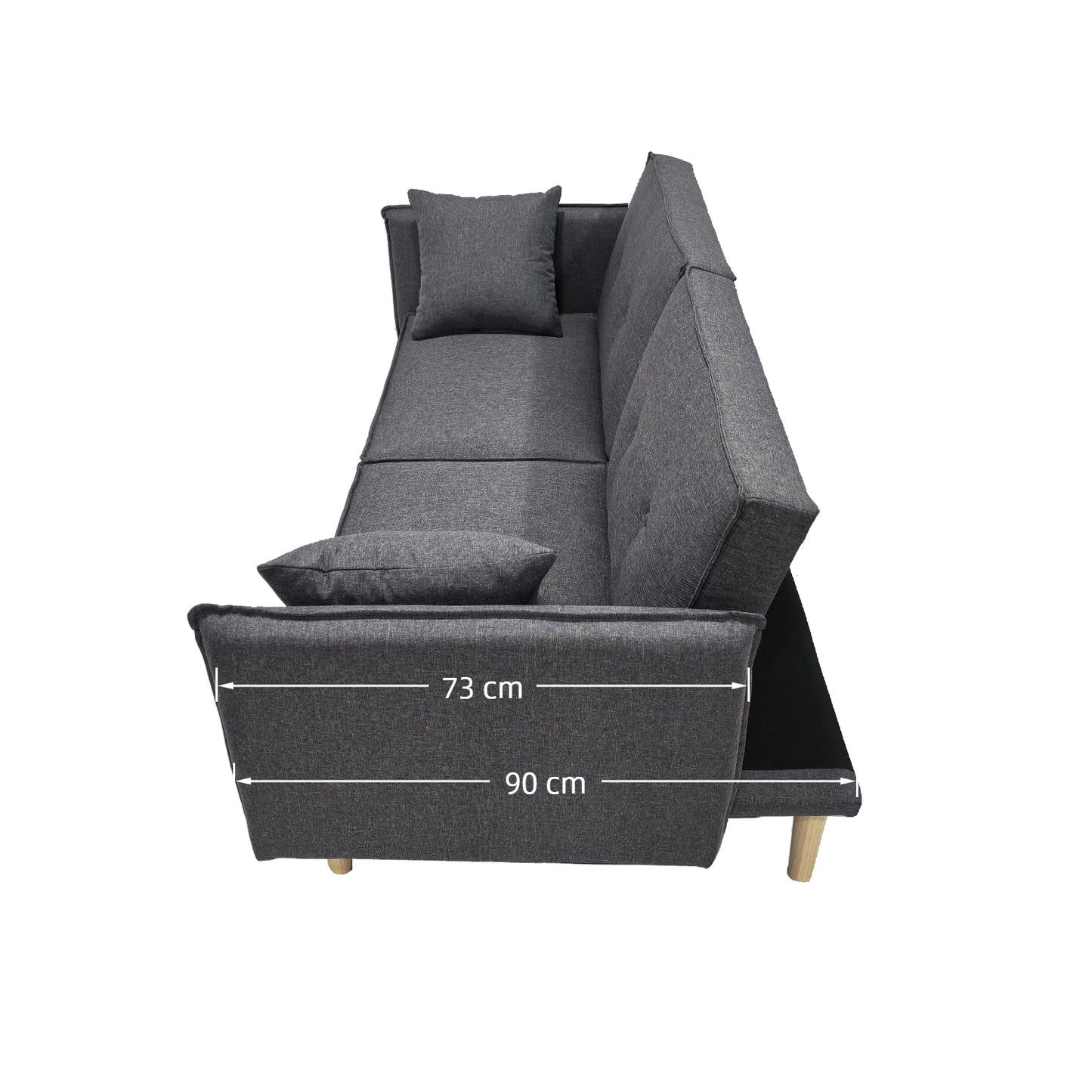 Finnley Two Seat Sofa Bed - Grey - Madefor.Living