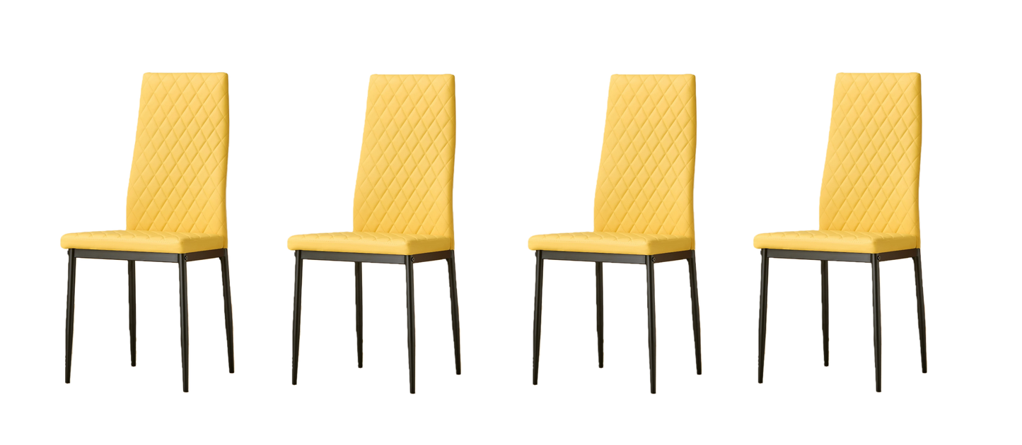 San Diego Marble Top Dining Table with Emily Leather Chairs - Madefor.Living