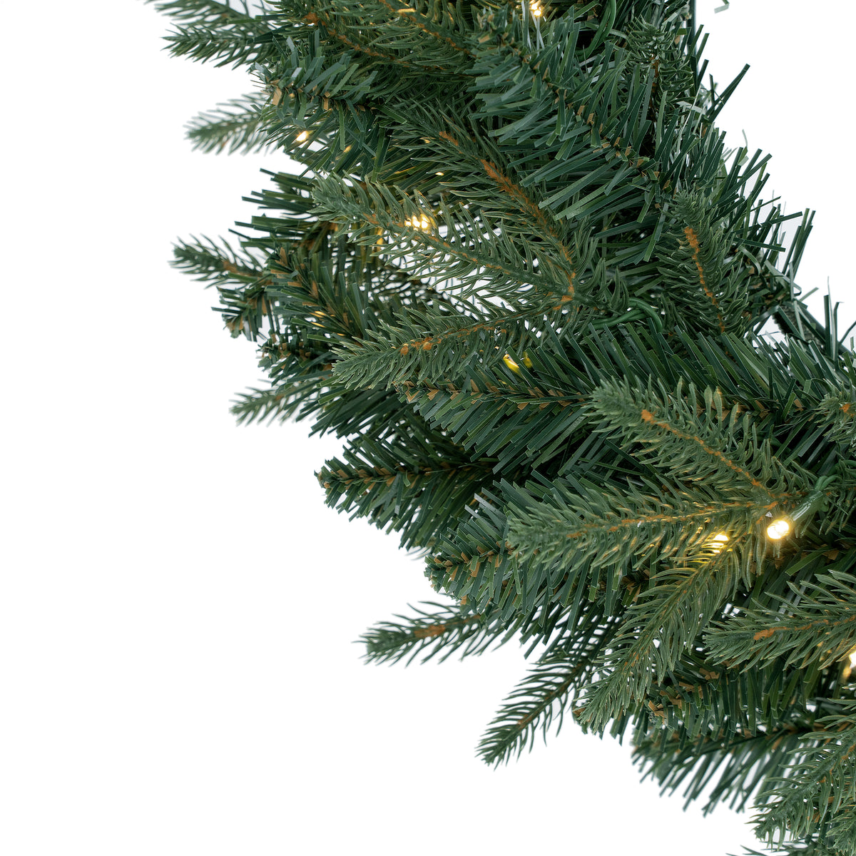60cm Premium Mixed branch prelit Green Wreath - with timer