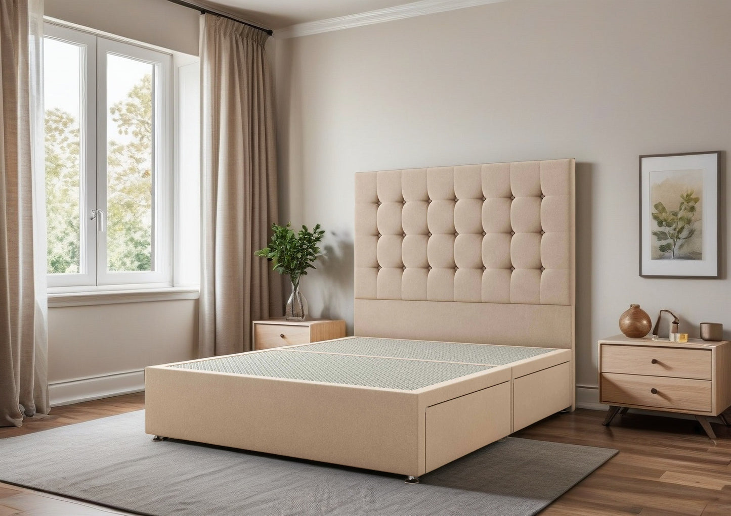 Montgomery Divan Bed Set with 2 Drawers and headboard - Choice of Mattress - Madefor.Living