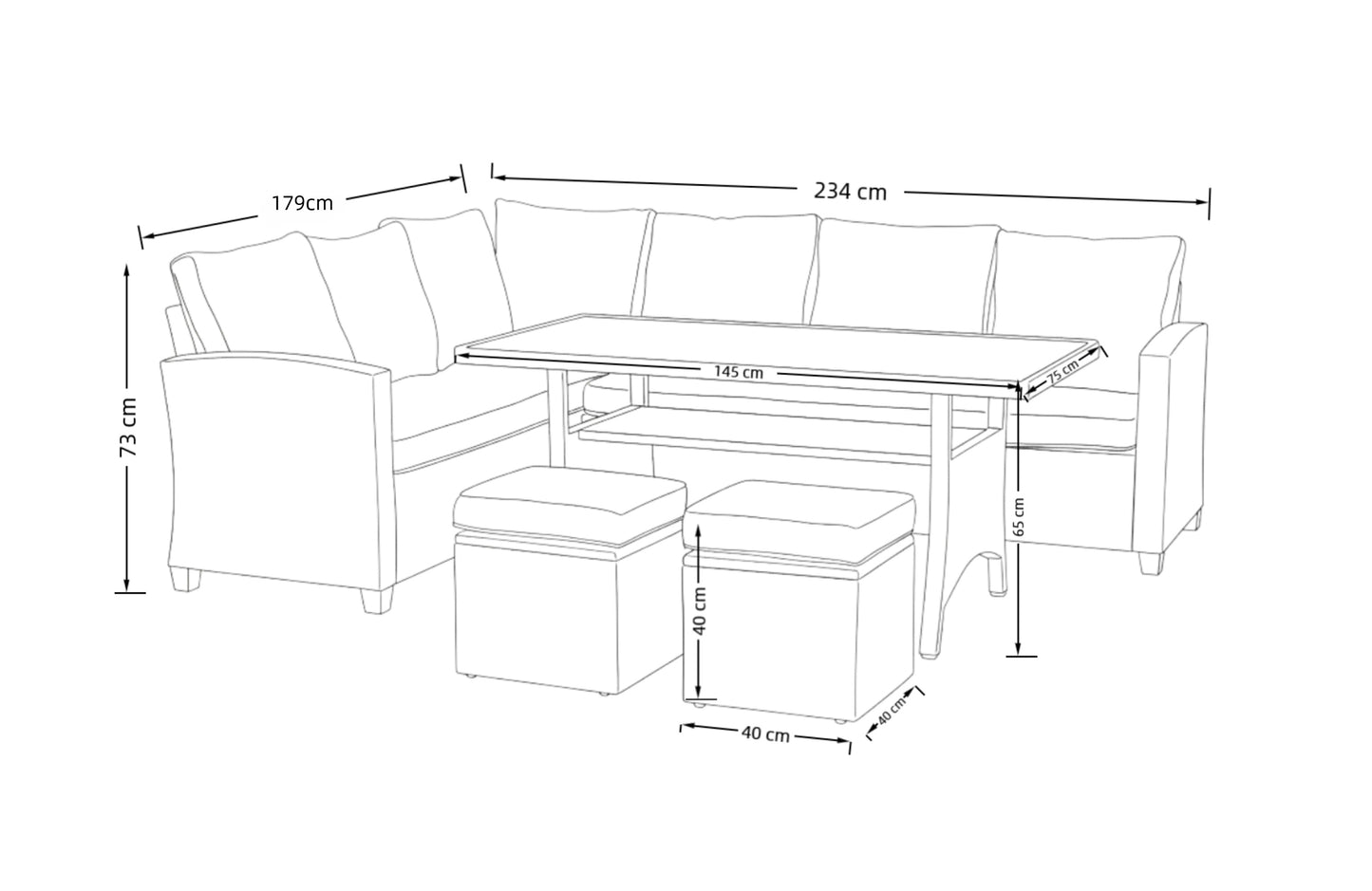 York 8 Seat Mixed Grey Rattan Corner Sofa Dining Set - Madefor.Living
