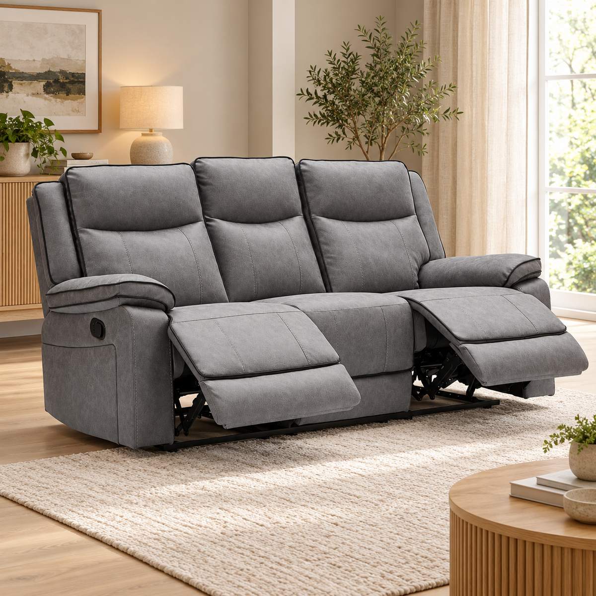 The Tia-Rose Grey Manual Recliner Collection