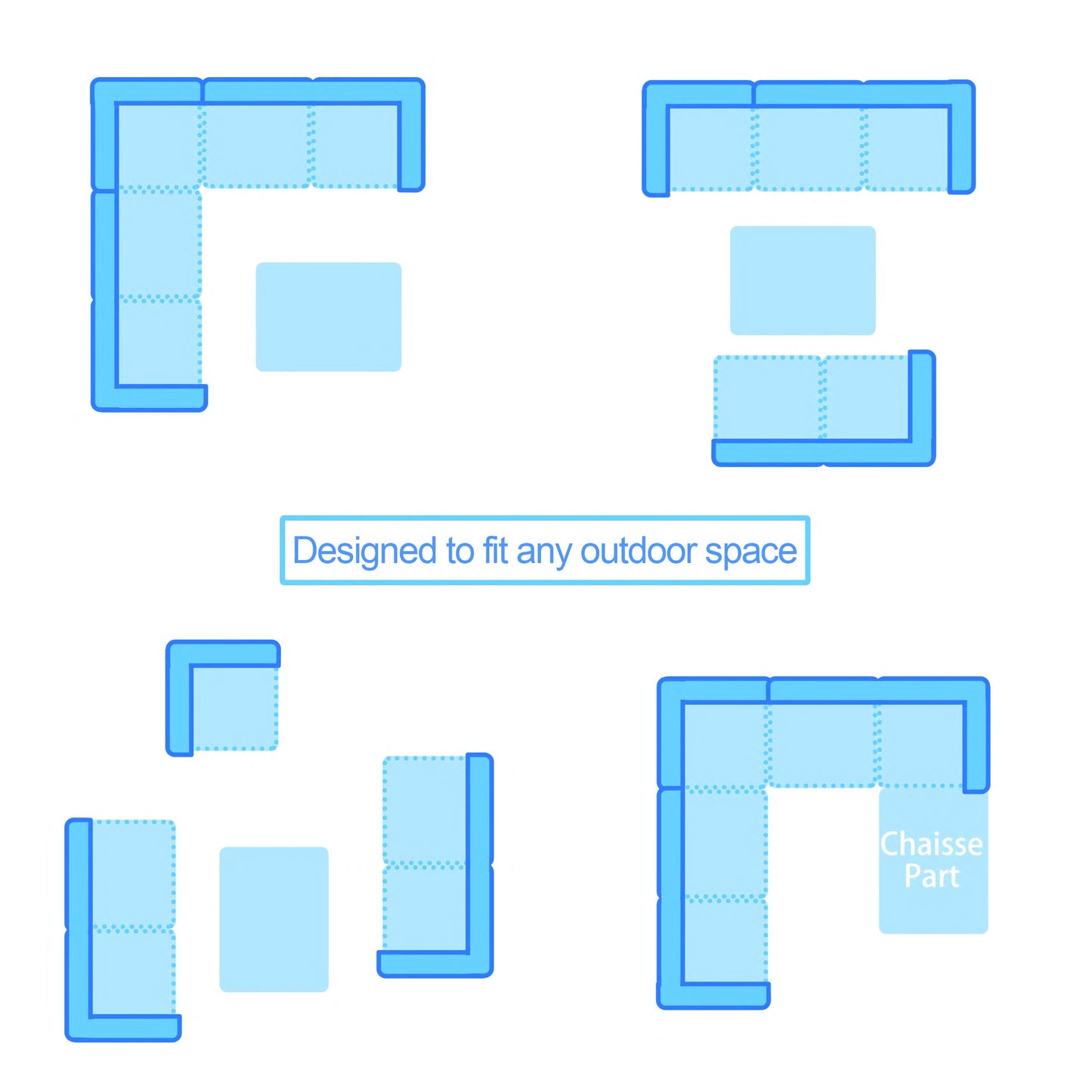 The Tatton Grey Rattan Garden Furniture 6 Seat Corner Sofa and Coffee Table Patio Set - Madefor.Living