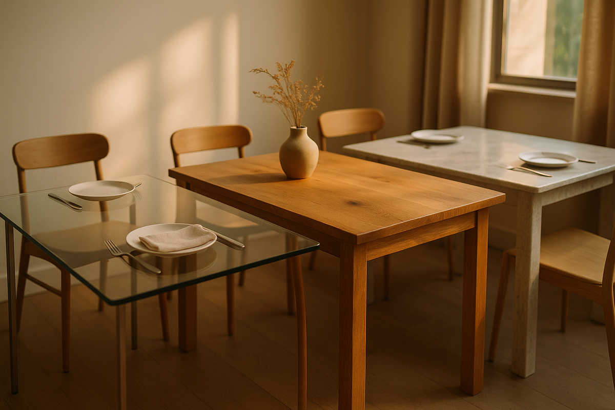 How to Choose the Perfect Dining Table Material: Glass, Wood, or Stone