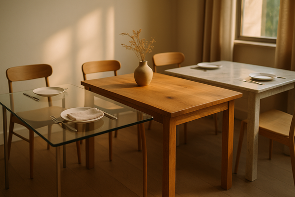 How to Choose the Perfect Dining Table Material: Glass, Wood, or Stone