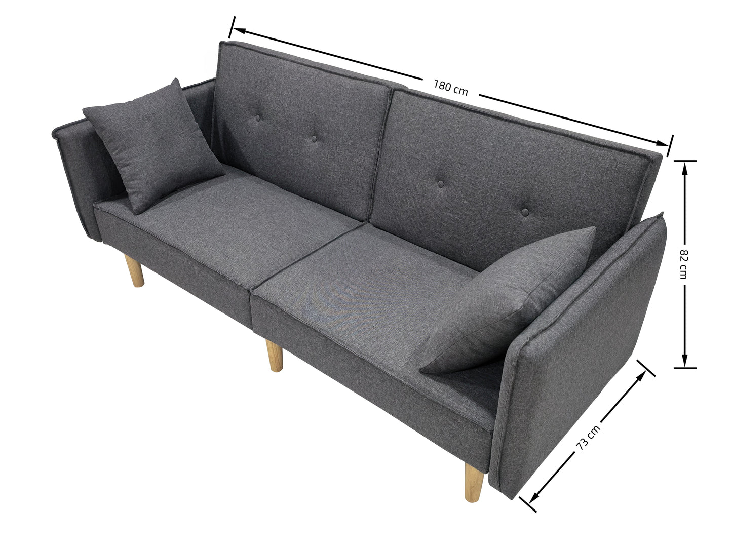 Finnley Two Seat Sofa Bed - Grey - Madefor.Living