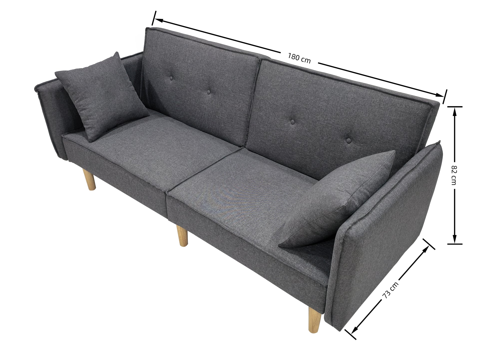 Finnley Two Seat Sofa Bed - Grey - Madefor.Living