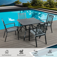 Thumbnail for Chorley 4 Seat Dining Set with Grey cushions