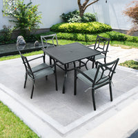 Thumbnail for Aspull Square 4 Seat Dining Set with Grey cushions