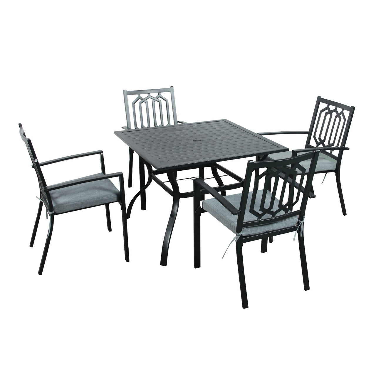 Chorley 4 Seat Dining Set with Grey cushions