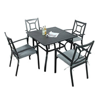 Thumbnail for Aspull Square 4 Seat Dining Set with Grey cushions