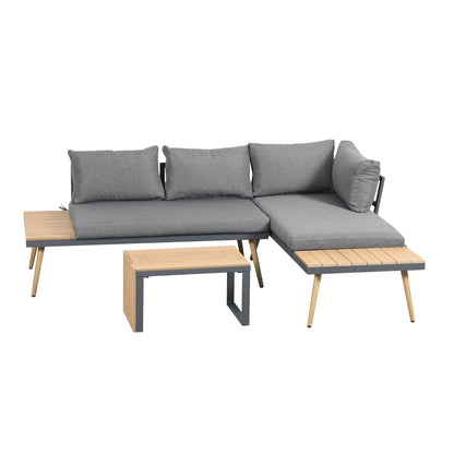 Belmont Metal and Contemporary Poly-Wood Sectional Corner Garden Set - Madefor.Living