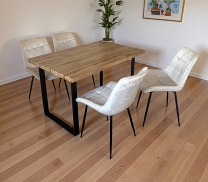 Colorado Dining Table with 4 Erica Velvet Chairs