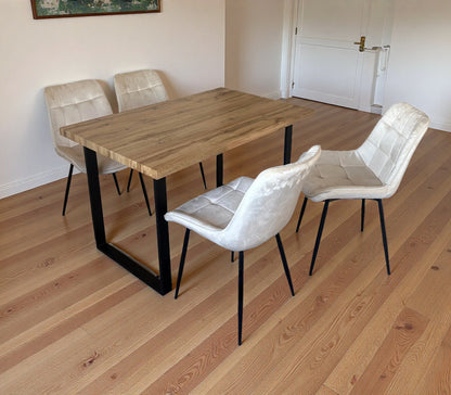 Colorado Dining Table with 4 Erica Velvet Chairs