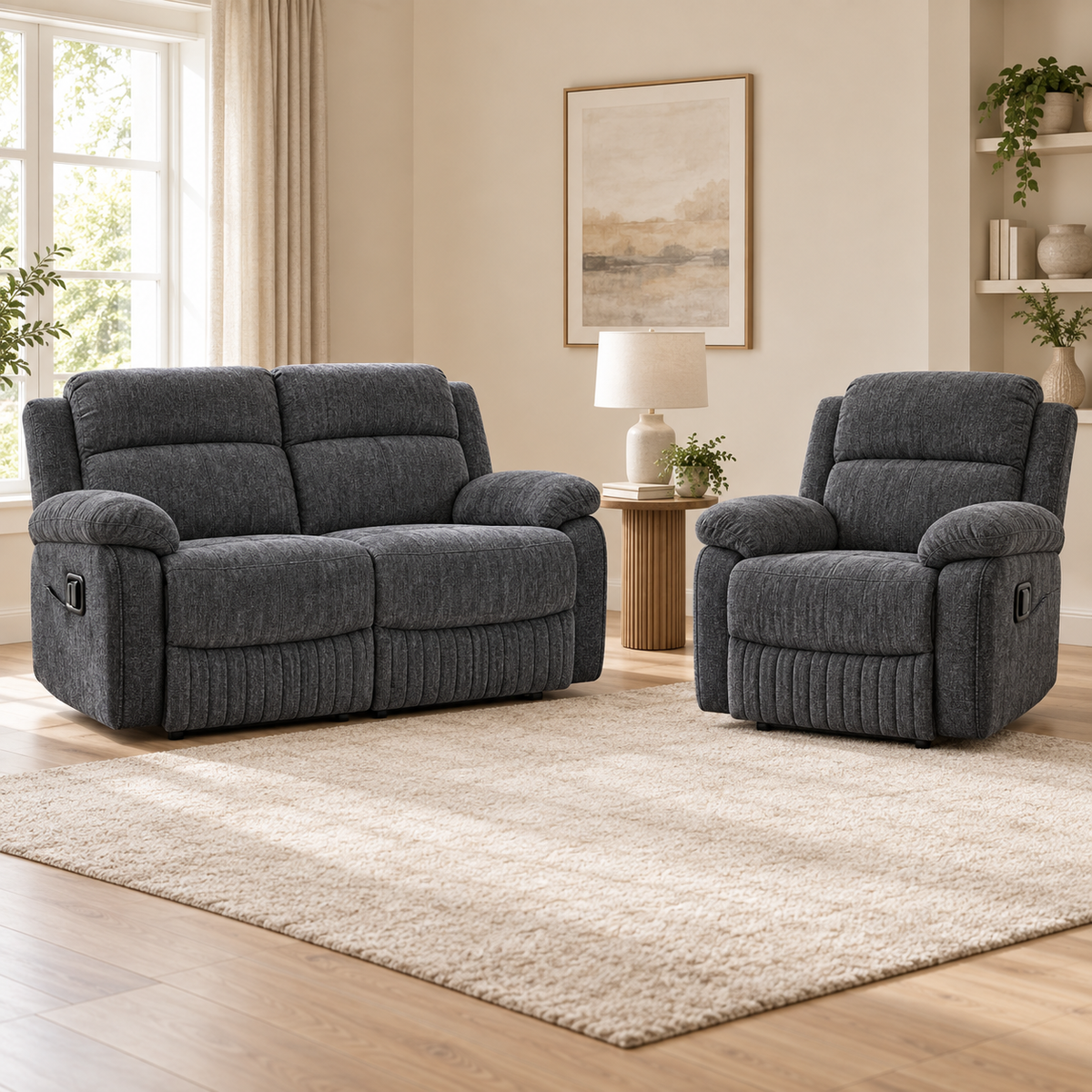 The Rosie-Grey Charcoal Massage Recliner Collection