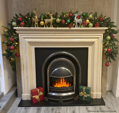 270cm Premium Mixed branch prelit Green Christmas Garland - with timer