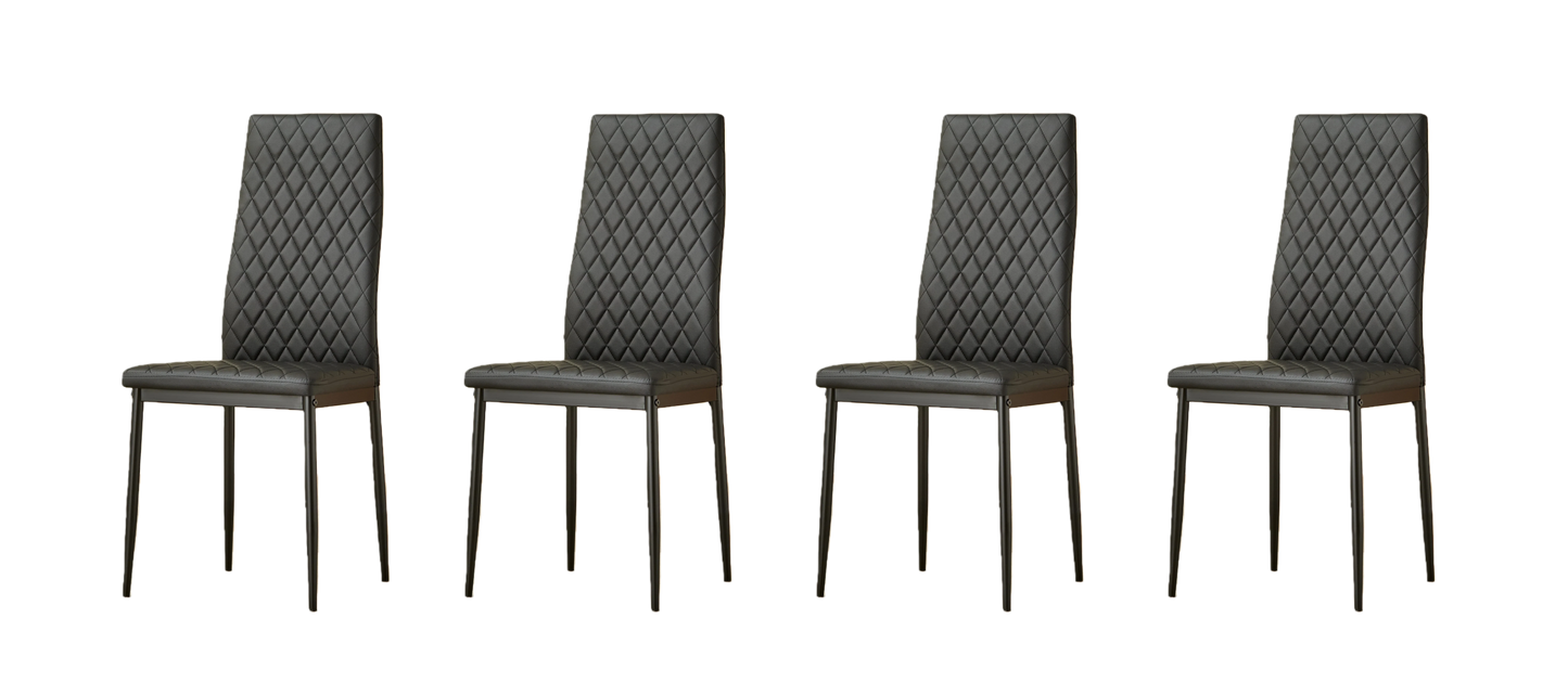 San Diego Marble Top Dining Table with Emily Leather Chairs - Madefor.Living