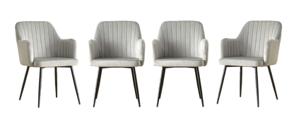 San Diego Marble Top Dining Table with Charlotte Velvet Chairs - Madefor.Living