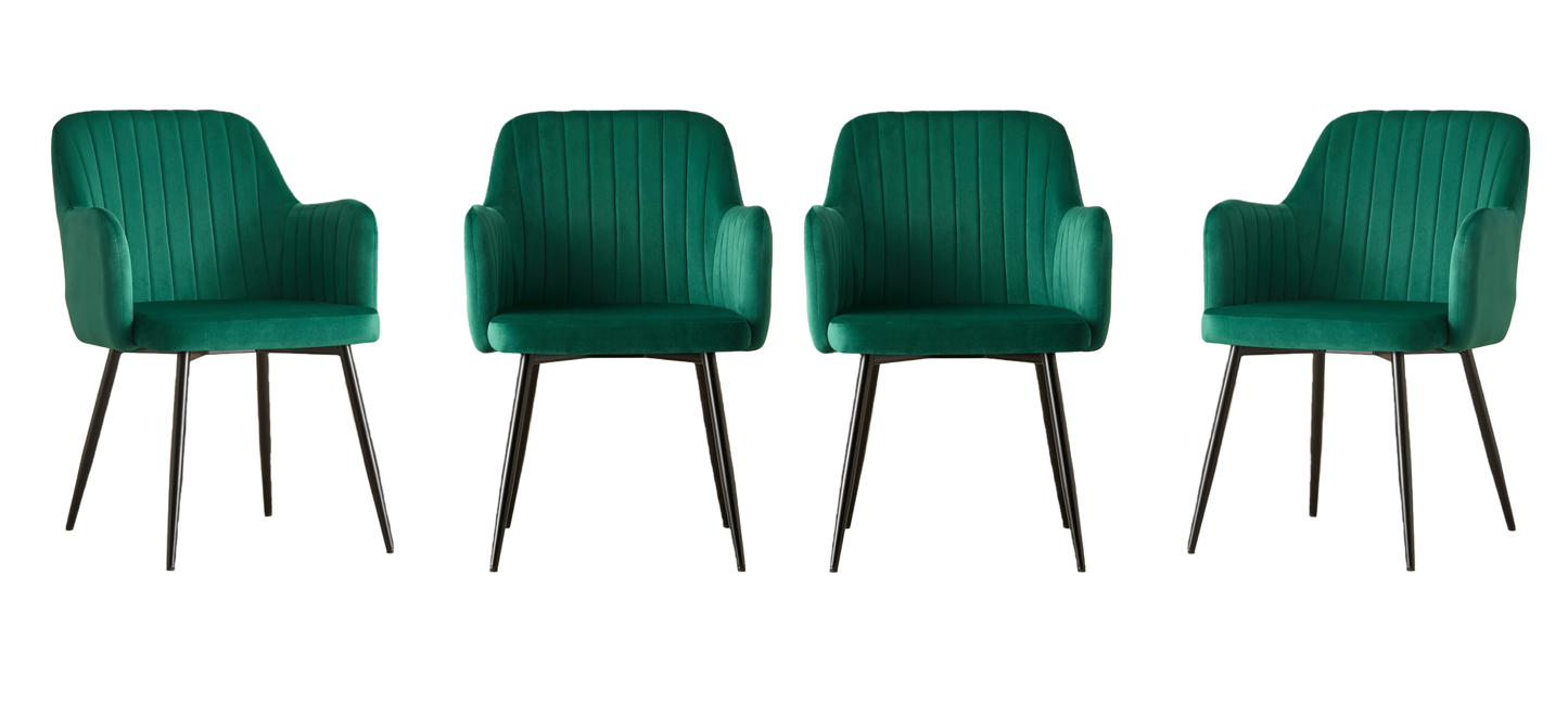 San Diego Marble Top Dining Table with Charlotte Velvet Chairs - Madefor.Living