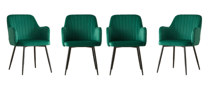 San Diego Marble Top Dining Table with Charlotte Velvet Chairs - Madefor.Living