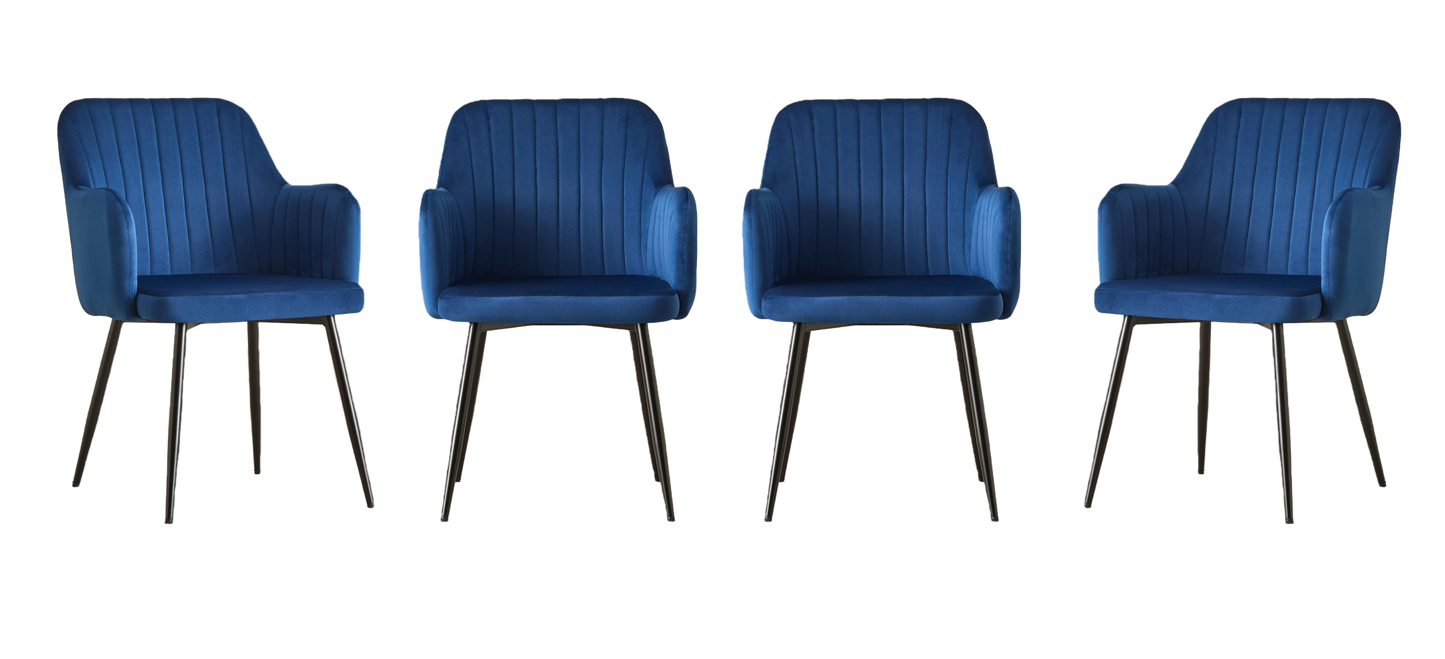 San Diego Marble Top Dining Table with Charlotte Velvet Chairs - Madefor.Living