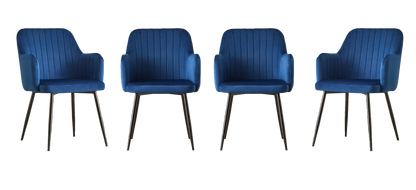 San Diego Marble Top Dining Table with Charlotte Velvet Chairs - Madefor.Living