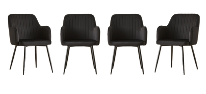 San Diego Marble Top Dining Table with Charlotte Velvet Chairs - Madefor.Living