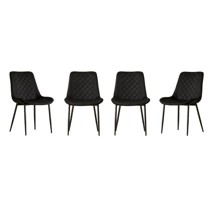 San Diego Marble Top Dining Table with Amelia Velvet Chairs - Madefor.Living