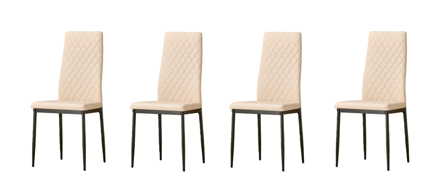 San Diego Marble Top Dining Table with Emily Leather Chairs - Madefor.Living