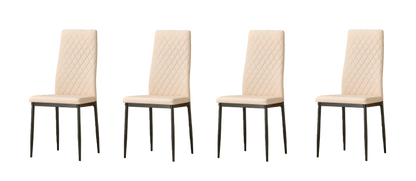 San Diego Marble Top Dining Table with Emily Leather Chairs - Madefor.Living