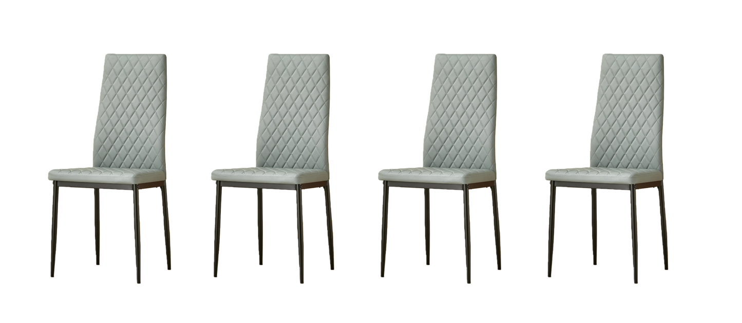 San Diego Marble Top Dining Table with Emily Leather Chairs - Madefor.Living