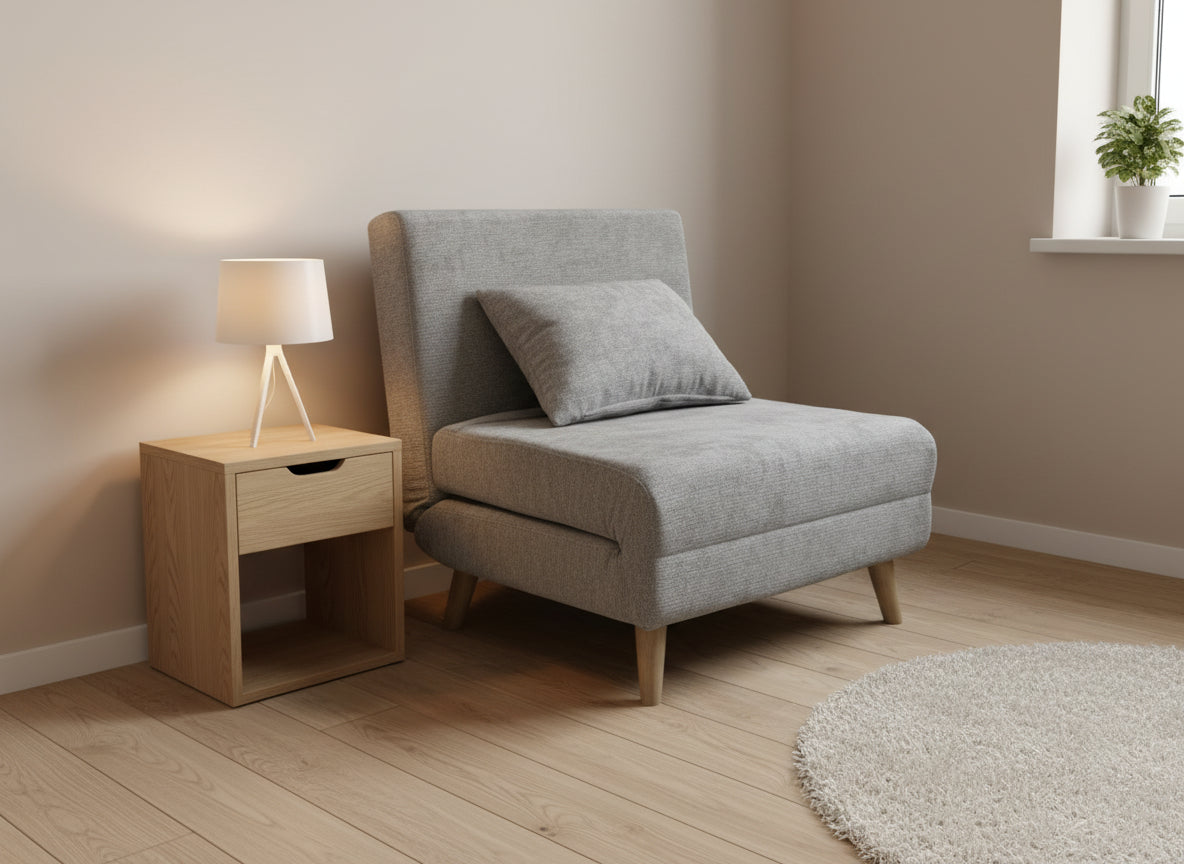 Joel Uno Single Chair Sofa Bed - Grey - Madefor.Living