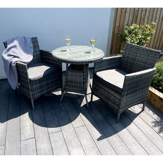 Amazon Wicker Rattan Natural Bistro Set with outdoor cushion