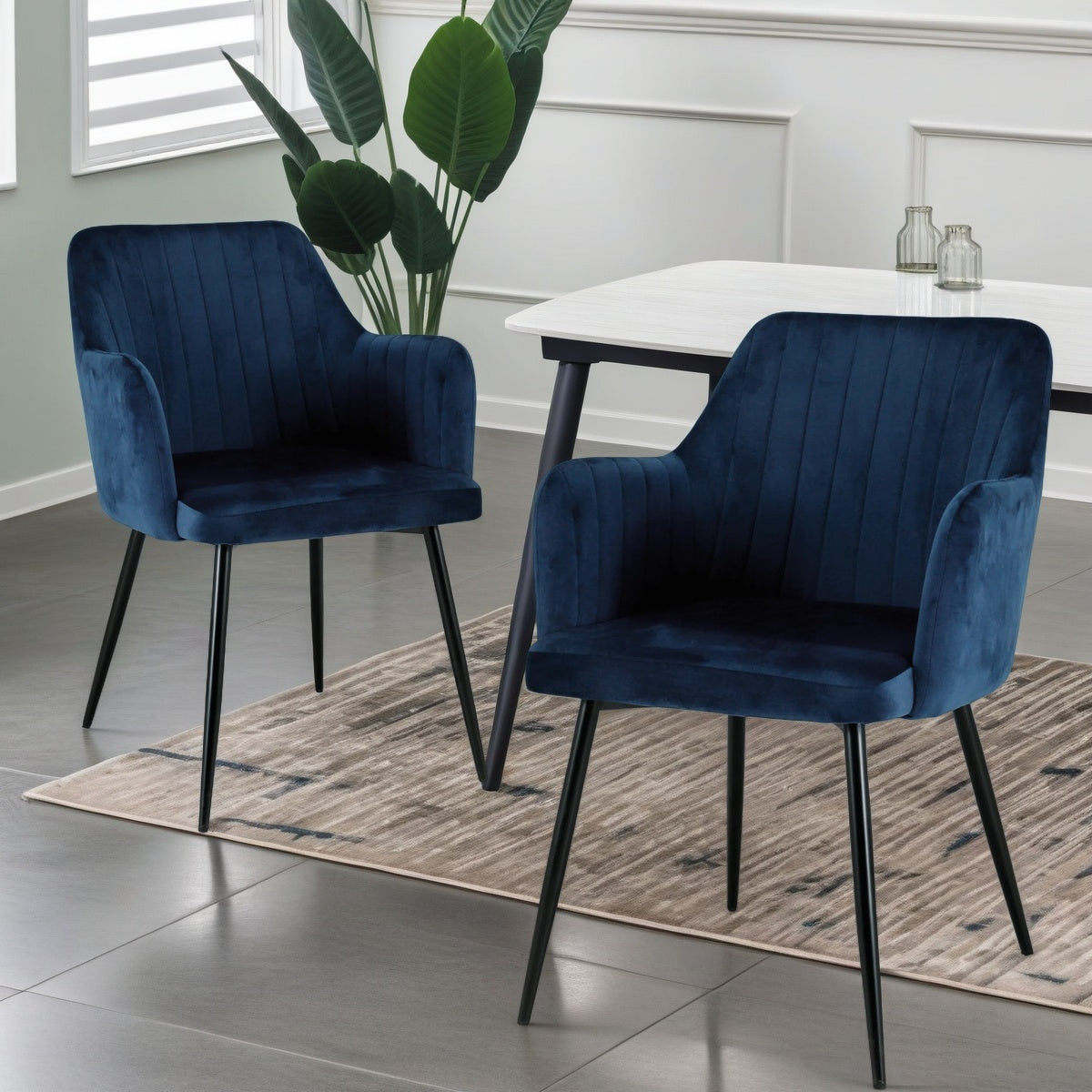Charlotte Velvet Comfort Dining Chairs - Set of 2