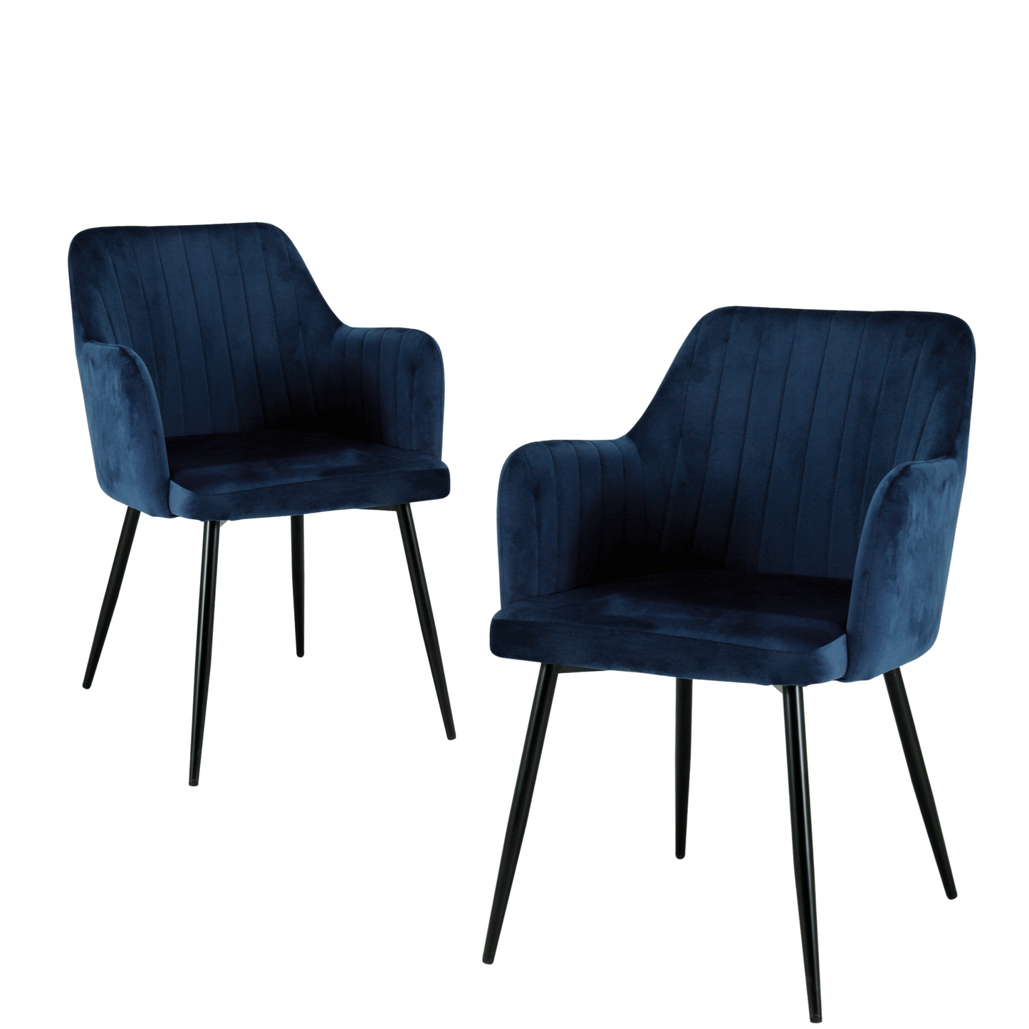 Charlotte Velvet Comfort Dining Chairs - Set of 2