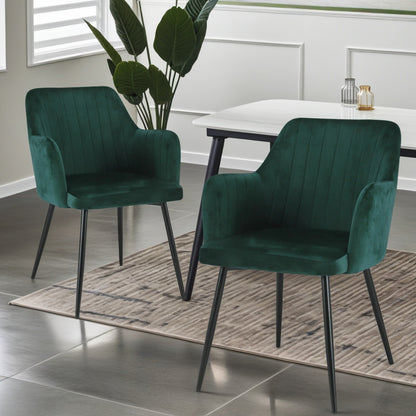 Charlotte Velvet Comfort Dining Chairs - Set of 2