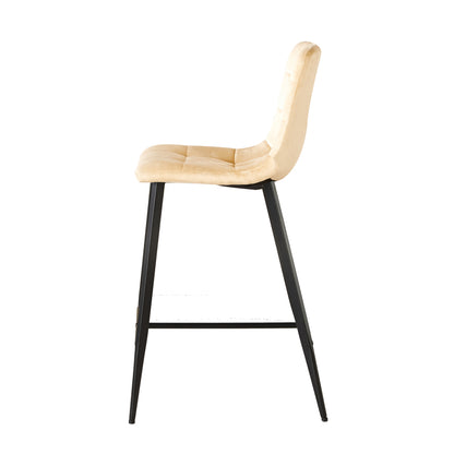 Erica Plush Velvet Comfort Bar Stools - Set of 4