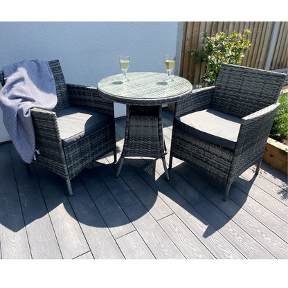 Amazon Wicker Rattan Natural Bistro Set with outdoor cushion