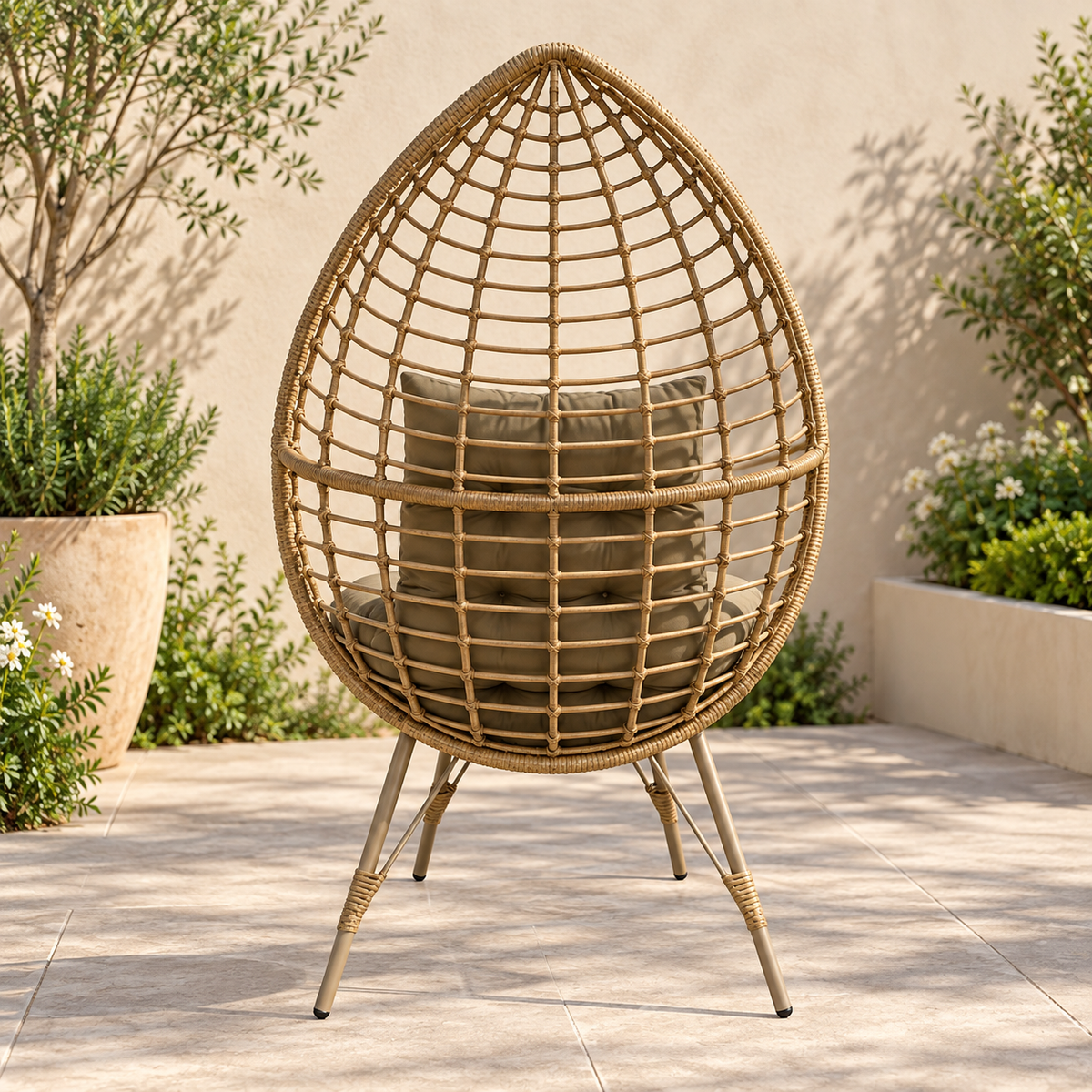 The Haresfinch Rattan Standing Egg Chai