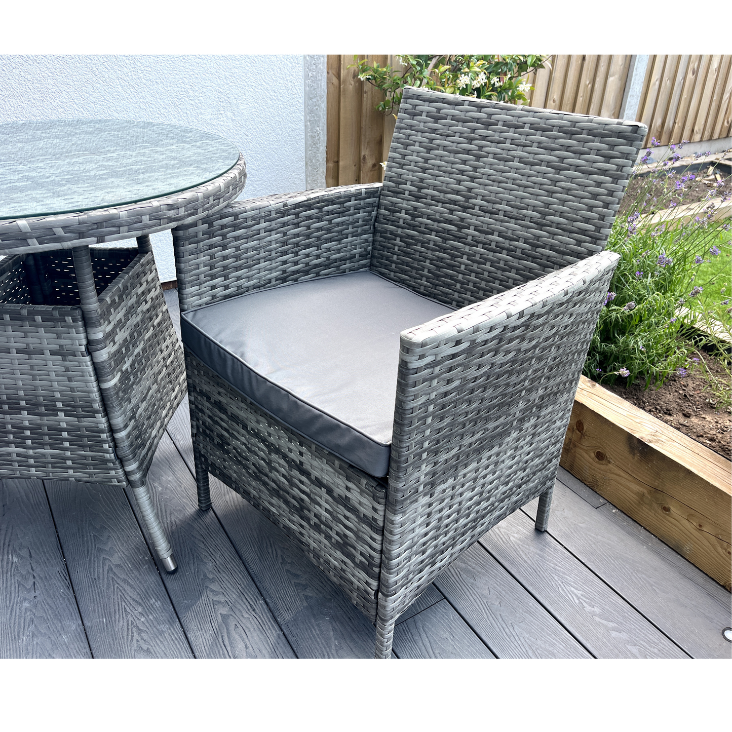 Amazon Wicker Rattan Natural Bistro Set with outdoor cushion