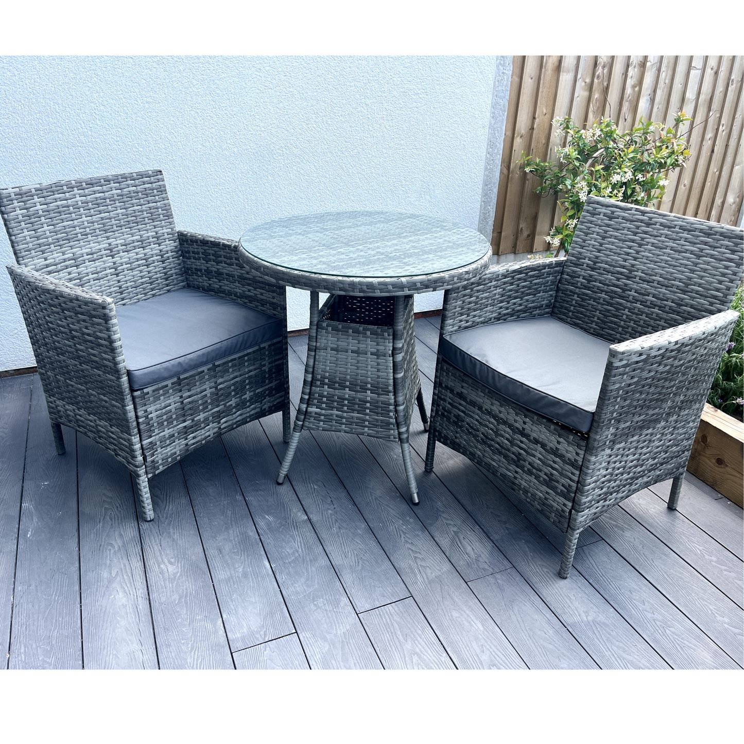 Amazon Wicker Rattan Natural Bistro Set with outdoor cushion