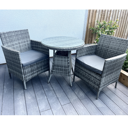 Amazon Wicker Rattan Natural Bistro Set with outdoor cushion