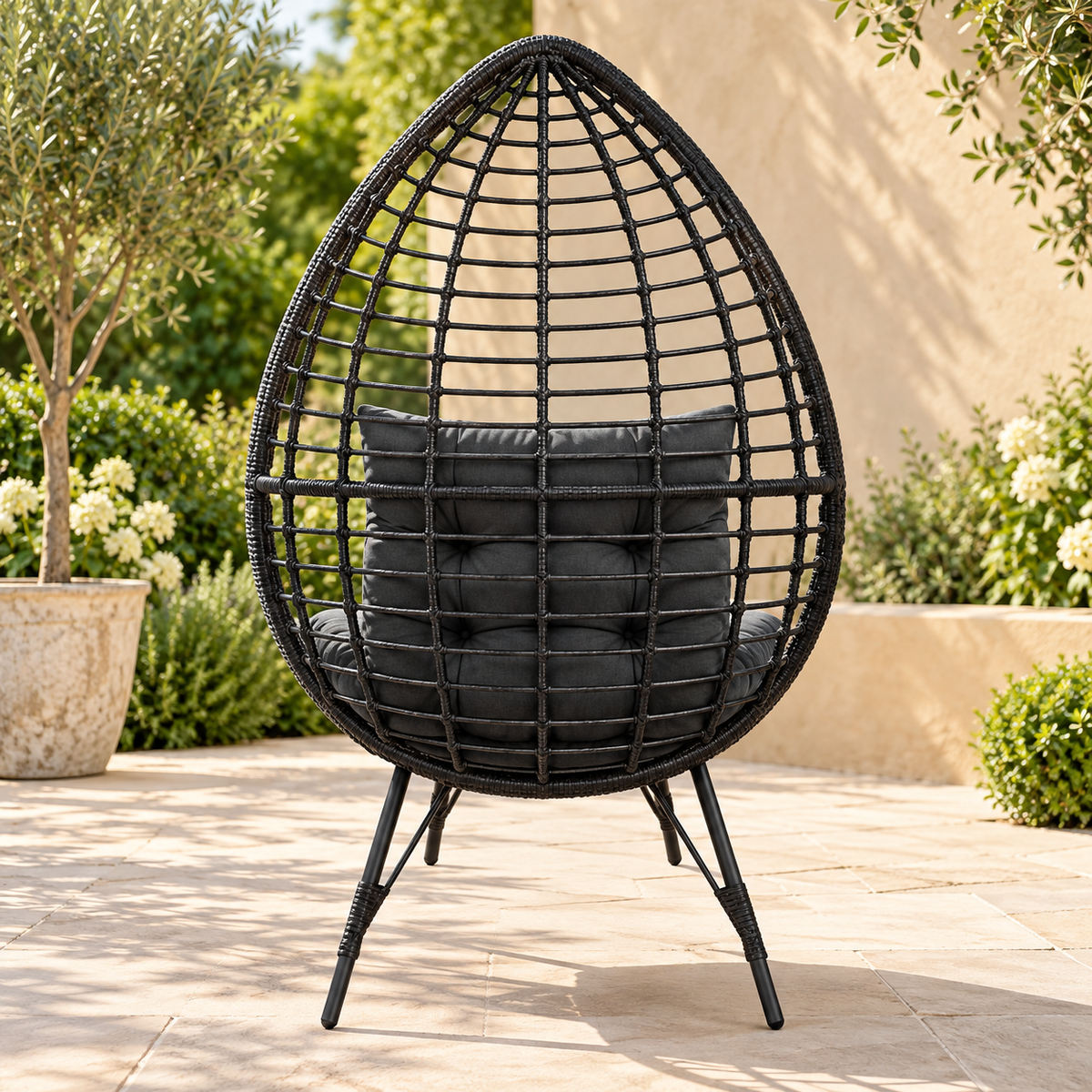 The Haresfinch Rattan Standing Egg Chai