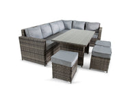 Thumbnail for The Tarporley Grey 9 Seat Corner Rattan Dining Set