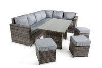 Thumbnail for The Tarporley Grey 9 Seat Corner Rattan Dining Set