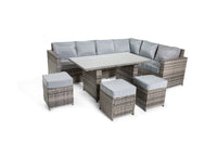 Thumbnail for The Tarporley Grey 9 Seat Corner Rattan Dining Set